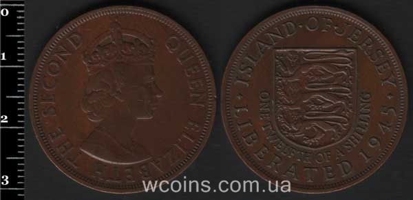 Монета Джерсі 1/12 шилінга 1954