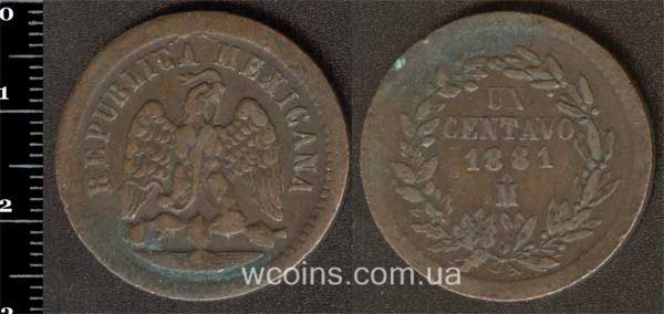 Монета Мексика 1 сентаво 1881