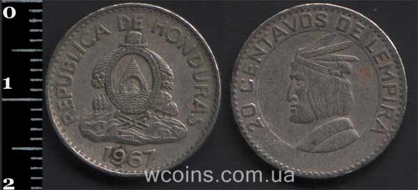 Монета Гондурас 20 сентаво 1967