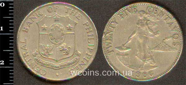 Монета Філіппіни 25 сентаво 1966