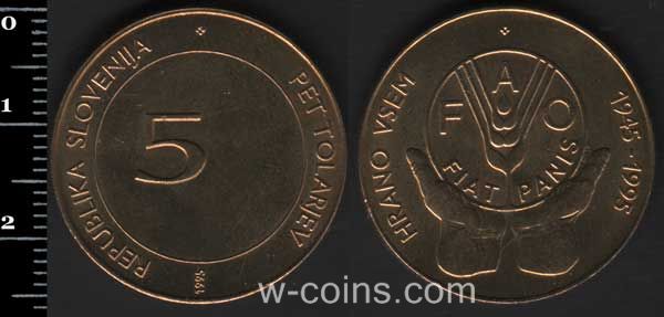 Монета Словенія 5 толарів 1995