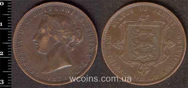 Монета Джерсі 1/13 шилінга 1871
