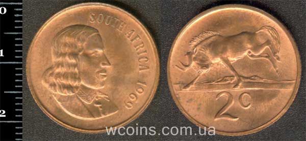 Монета Південна Африка 2 цента 1969