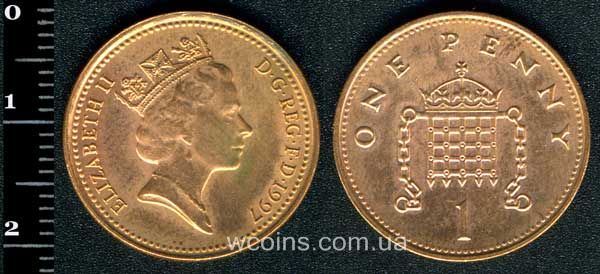 Монета Великобританія 1 пенні 1997