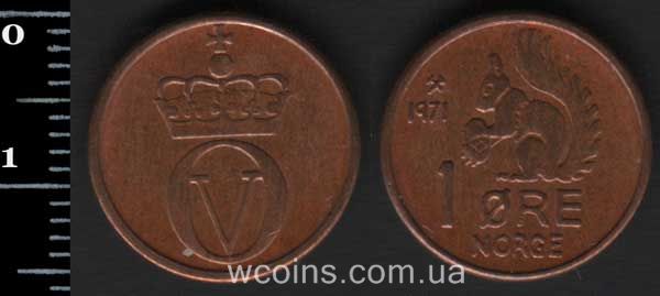 Монета Норвеґія 1 ере 1971