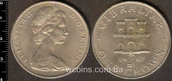 Coin Gibraltar 1 krone 1967