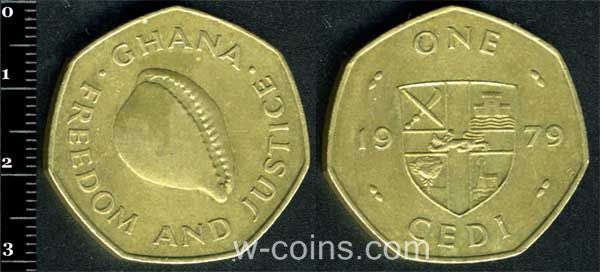 Монета Гана 1 седі 1979