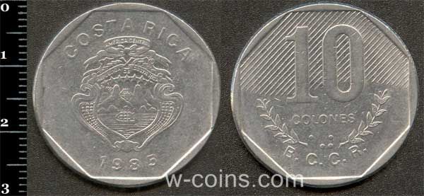 Монета Коста-Ріка 10 colones 1985