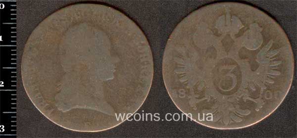 Монета Австрія 3 крейцера 1800