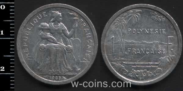 Монета Французька Полінезія 1 франк 1965
