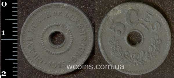 Монета Люксембург 5 сантимів 1915