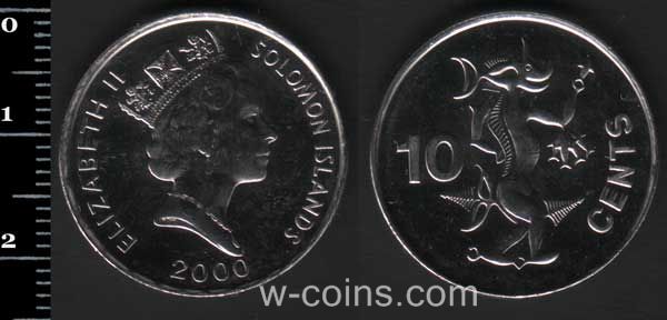 Монета Соломонові острови 10 центів 2000
