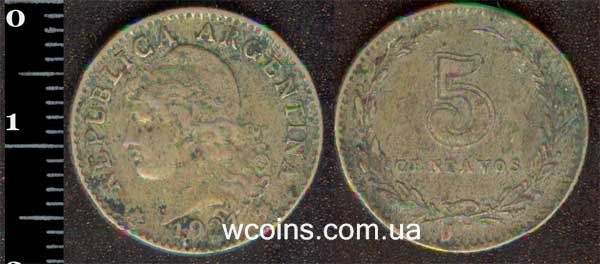 Монета Аргентина 5 сентаво 1921