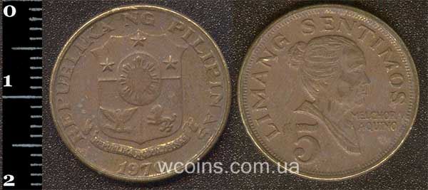 Монета Філіппіни 5 сентимо 1970