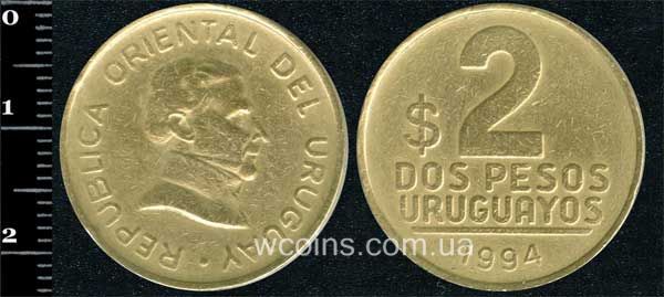 Монета Уругвай 2 песо 1994