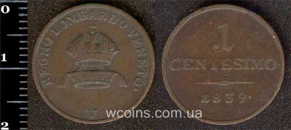 Монета Італія 1 чентезимо 1839