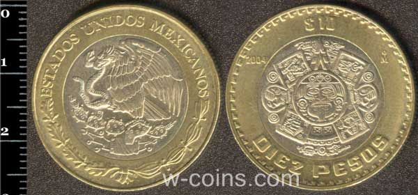 Монета Мексика 10 песо 2004