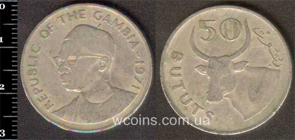 Coin Gambia 50 bututs 1971