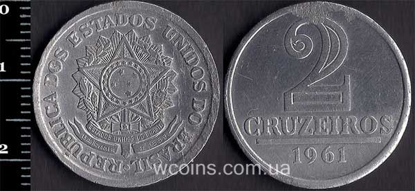 Монета Бразілія 2 крузейро 1961