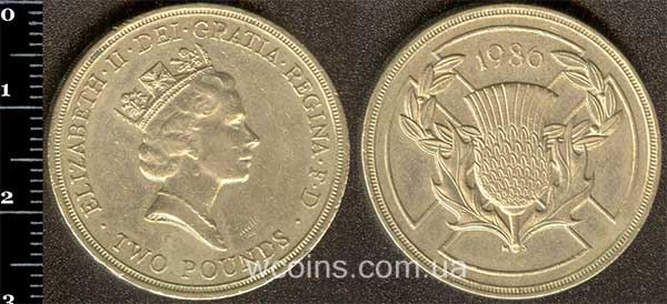 Coin United Kingdom 2 pounds 1986