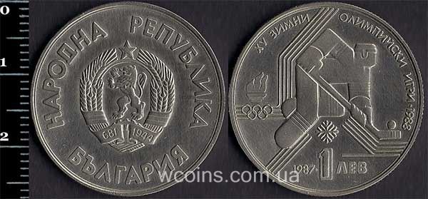 Монета Болгарія 1 лев 1987