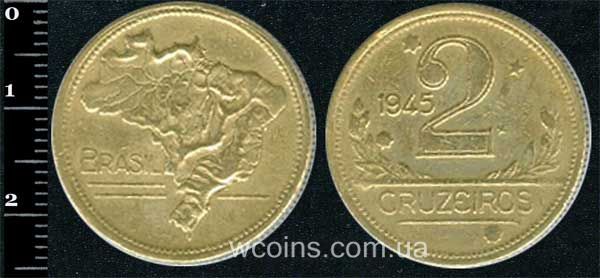 Монета Бразілія 2 крузейро 1945