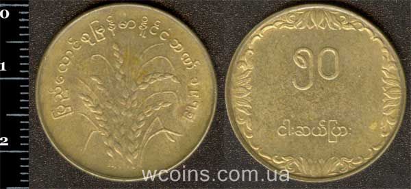 Coin Myanmar 50 pyas 1975
