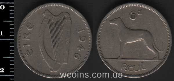 Монета Ірландія 6 пенсів 1946