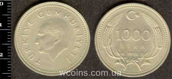 Монета Турція 1000 лір 1993