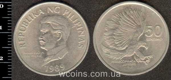Монета Філіппіни 50 сентимо 1989