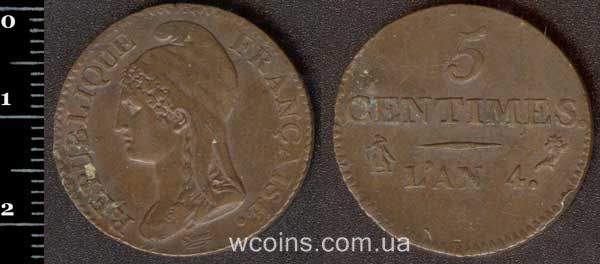 Монета Франція 5 сантимів 1795