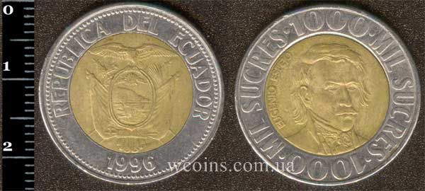 Монета Еквадор 1000 сукре 1996