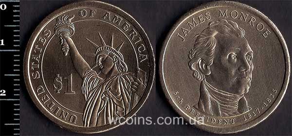 Монета США 1 долар 2008  Джеймс Монро