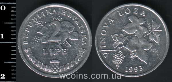 Монета Хорватія 2 ліпи 1993