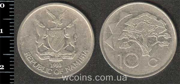 Монета Намібія 10 центів 1993