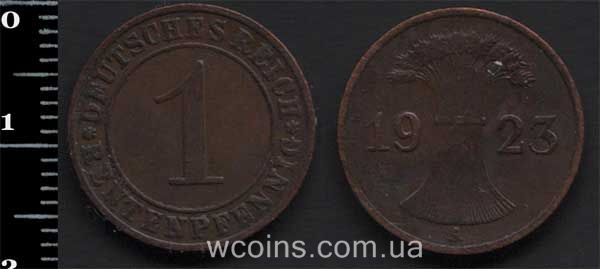 Монета Німеччина 1 рентенпфенніг 1923