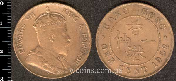 Монета Гонконг 1 цент 1902