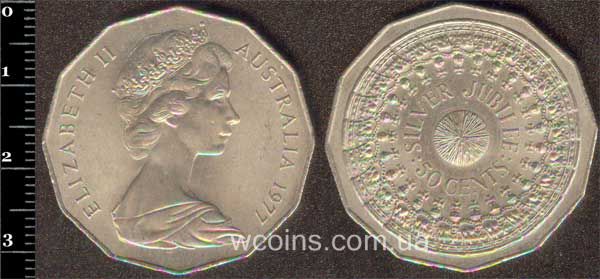 Монета Австралія 50 центів 1977