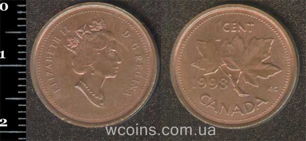 Монета Канада 1 цент 1998