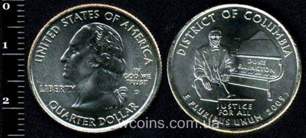 Монета США 25 центів 2009 Округ Колумбія
