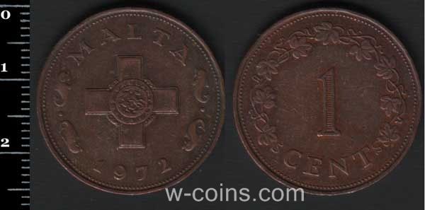 Монета Мальта 1 цент 1977