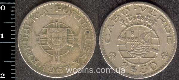 Монета Кабо-Верде 2,5 ескудо 1967