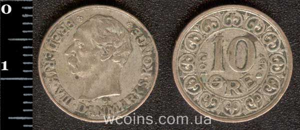 Монета Данія 10 ере 1907