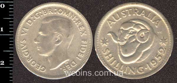 Монета Австралія 1 шилінг 1952