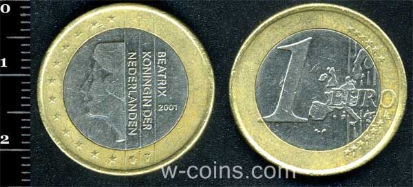 Монета Нідерланди 1 євро 2001