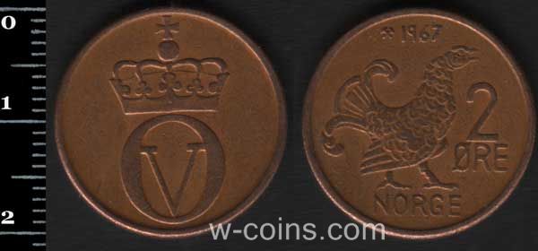 Монета Норвеґія 2 ере 1967