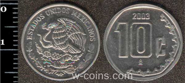 Монета Мексика 10 центів 2003