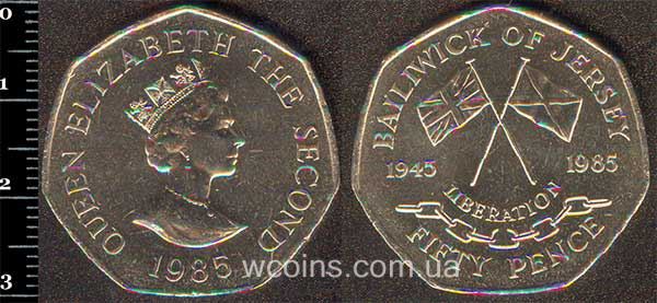 Монета Джерсі 50 пенсів 1985