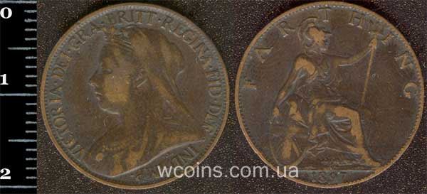 Монета Великобританія фартинг 1897