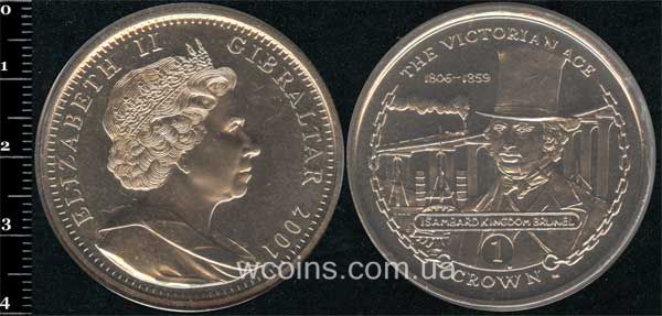 Монета Ґібралтар 1 крона 2001